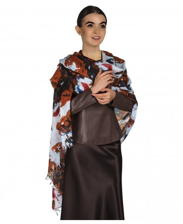 Палантин Женский W40-GRANDE.FLEUR/GRIS